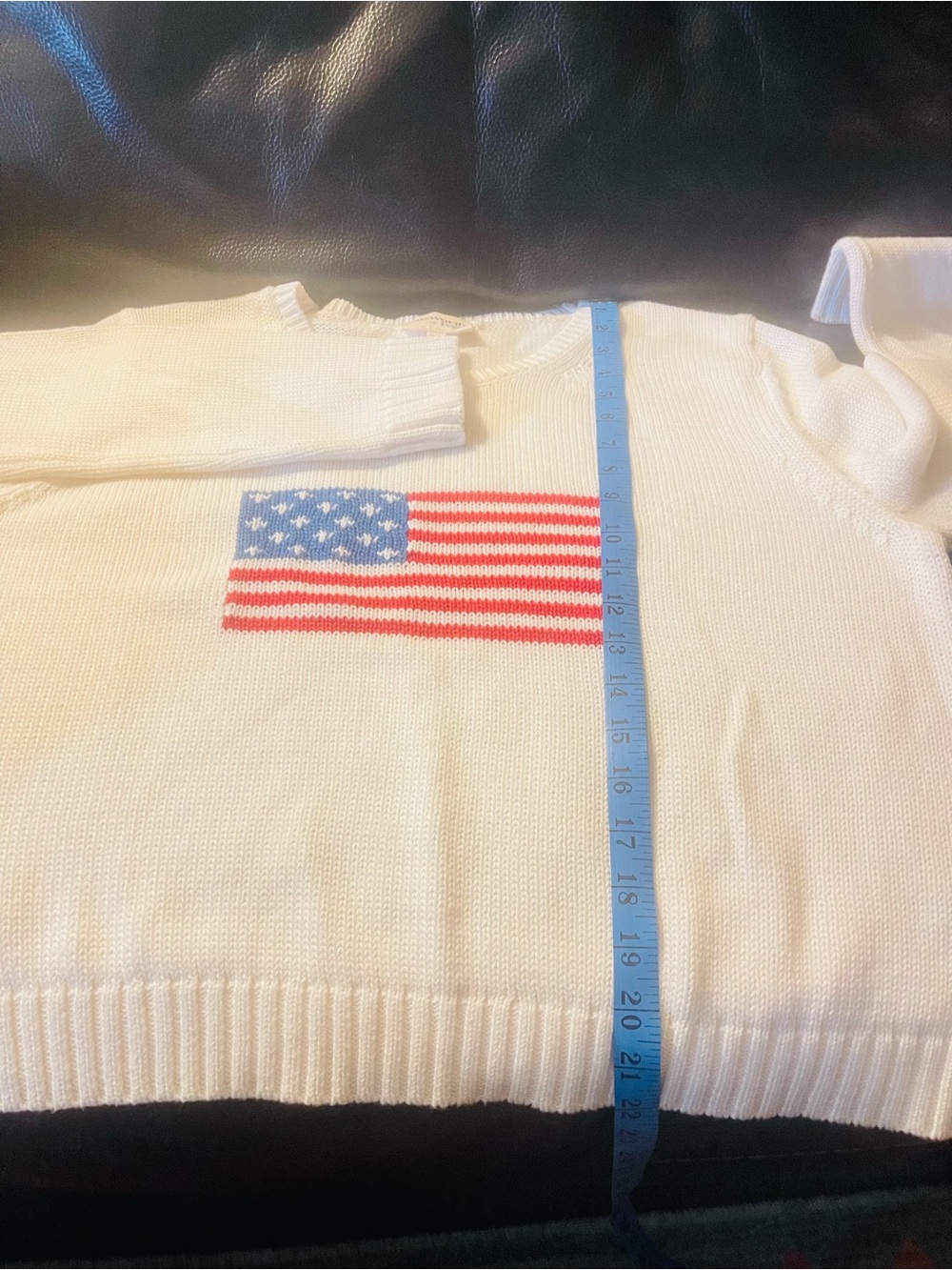 Ellesworth +Ivey Allways USA Flag Crew Neck Sweater - White - Picture 8 of 8
